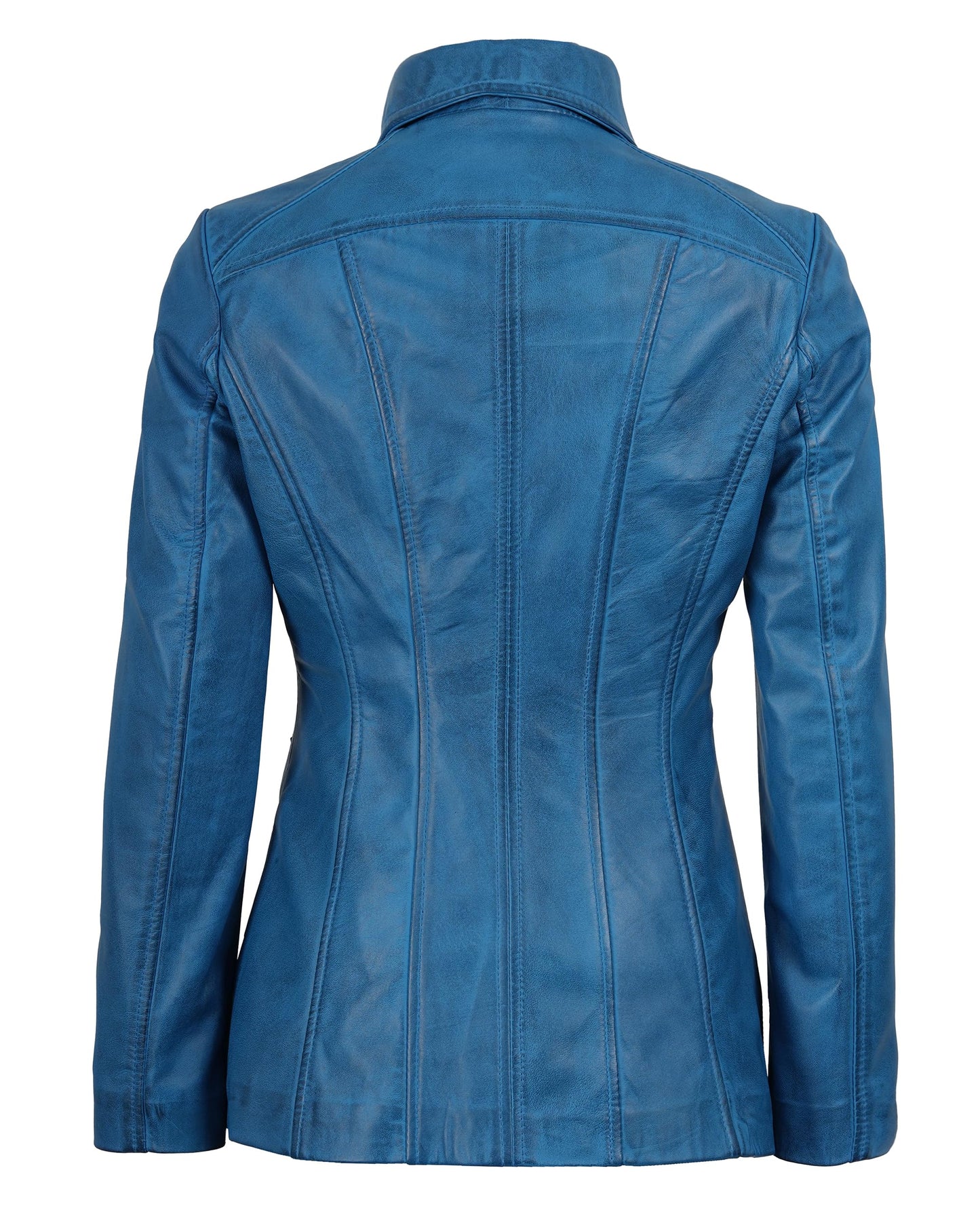 Decrum Leather Jackets for Women - Women Leather Jacket | [1332075] Marsha Blue Wax, XL