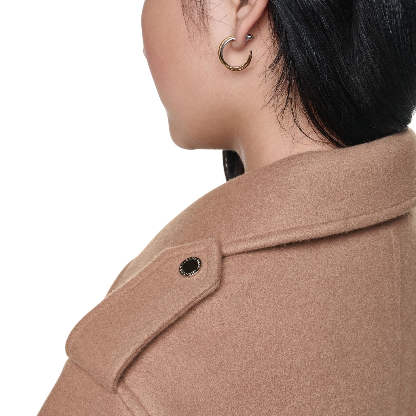 DKNY Women's Assymetrical Zip Front Moto Jacket, Woodsmoke, Medium