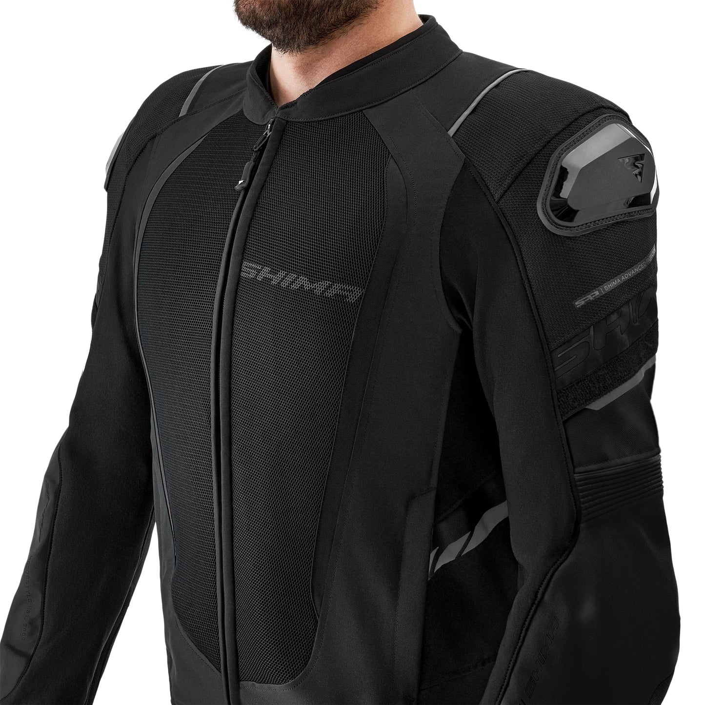 SHIMA MeshPro 2.0 Motorcycle Jacket for Men AirForce Back Protector Armour Riding Motorbike Jackets Summer Mesh Bikers Ventilated Lightweight Armoured Bike Textile Motorcycles (Mens, Black, XXL)