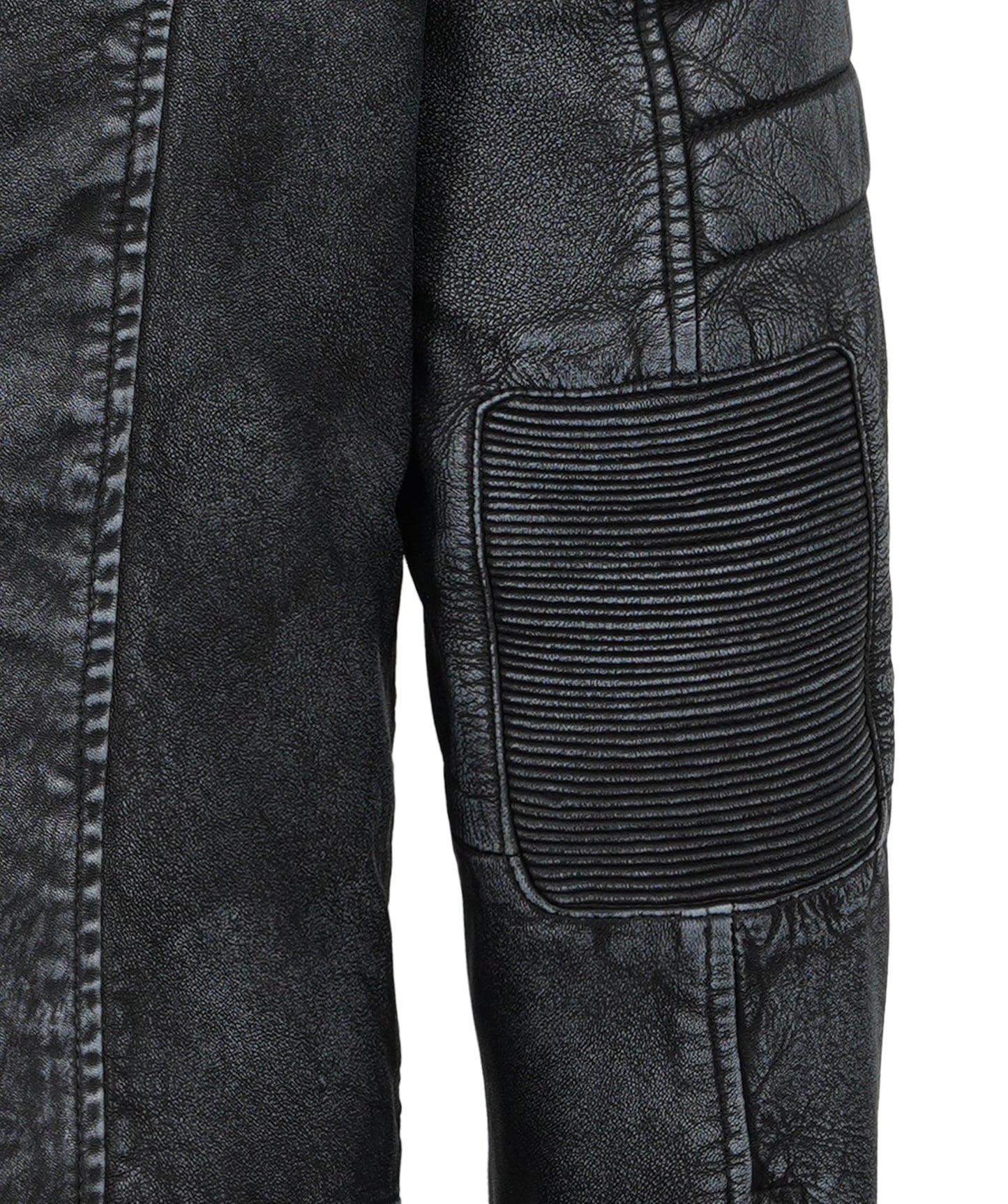fjackets Cafe Racer Leather Jacket Men - Real lambskin leather jacket men Motorcycle Jacket Mens Austin Men's Distressed washed | [1132614] Black, L