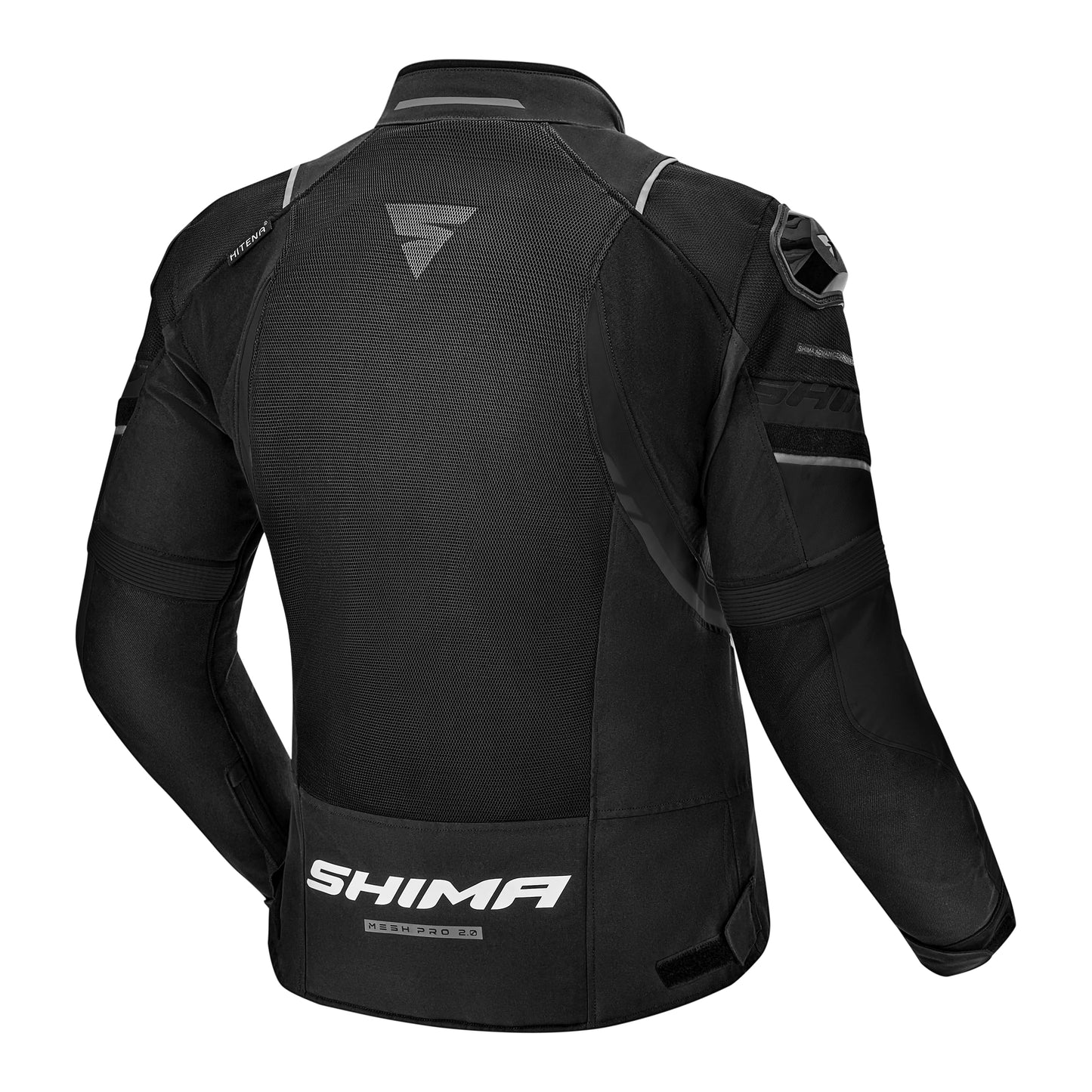 SHIMA MeshPro 2.0 Motorcycle Jacket for Men AirForce Back Protector Armour Riding Motorbike Jackets Summer Mesh Bikers Ventilated Lightweight Armoured Bike Textile Motorcycles (Mens, Black, XXL)