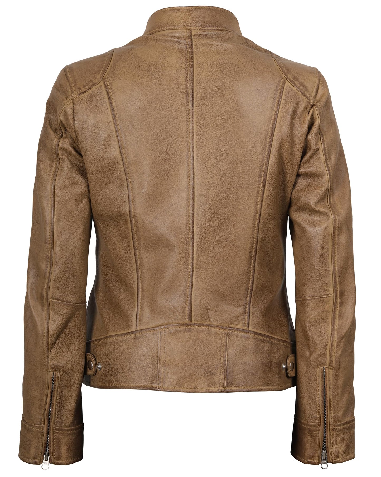 Decrum Leather Jacket Moto - Women Leather Jacket | [1326823] Ddge Camel, M