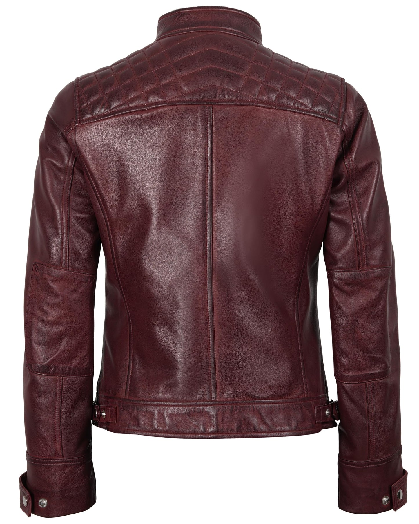 Decrum Burgundy Leather Jacket - maroon leather jacket | (N2) [1315914] Diamnd1 Burgundy, L
