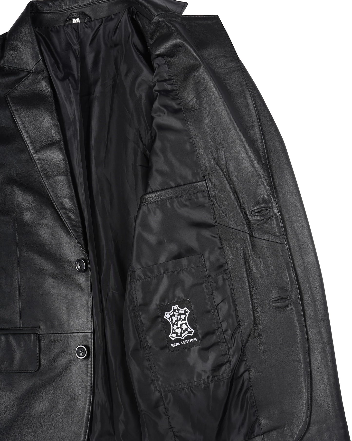 fjackets Premium Men's Leather Blazer - Classic Style, Lightweight Design, Genuine Lambskin, Perfect for Business and Special Occasions | [1505205] XL