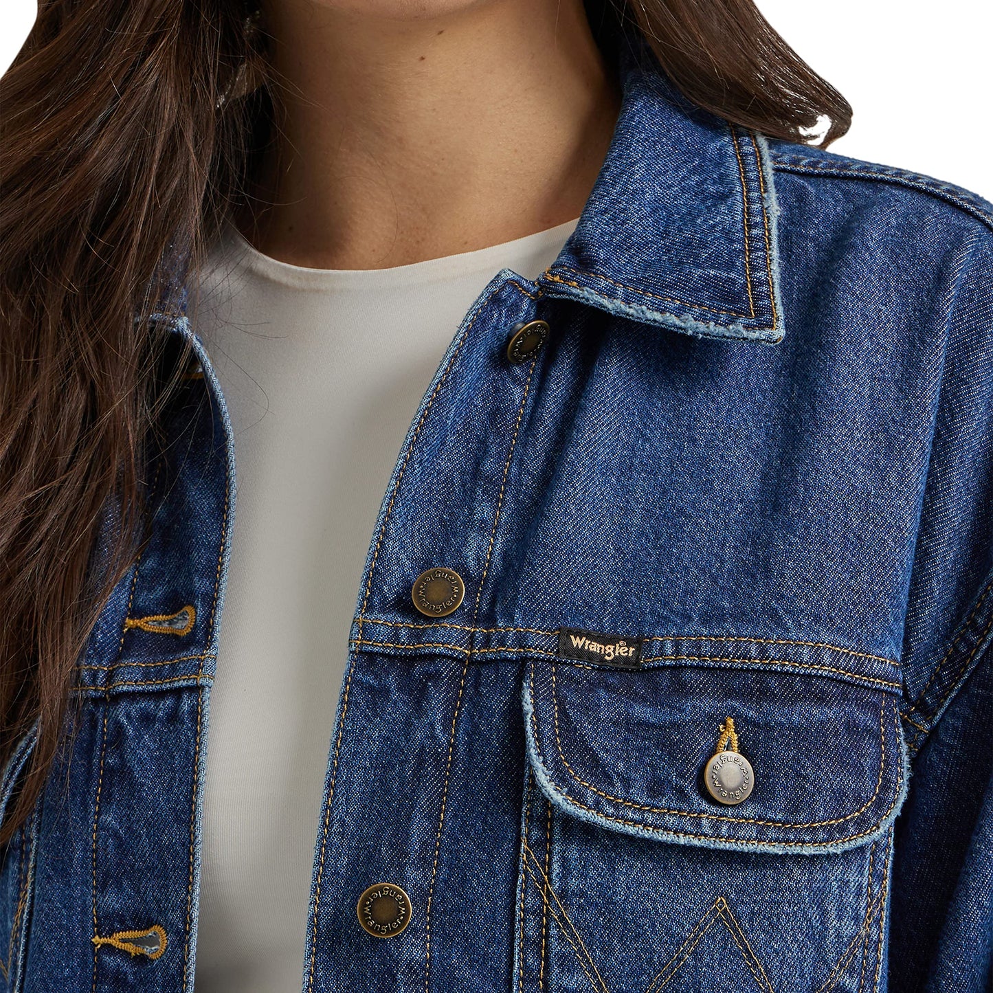 Wrangler Relaxed Fit Girlfriend Denim Jacket, Daffodil, Medium