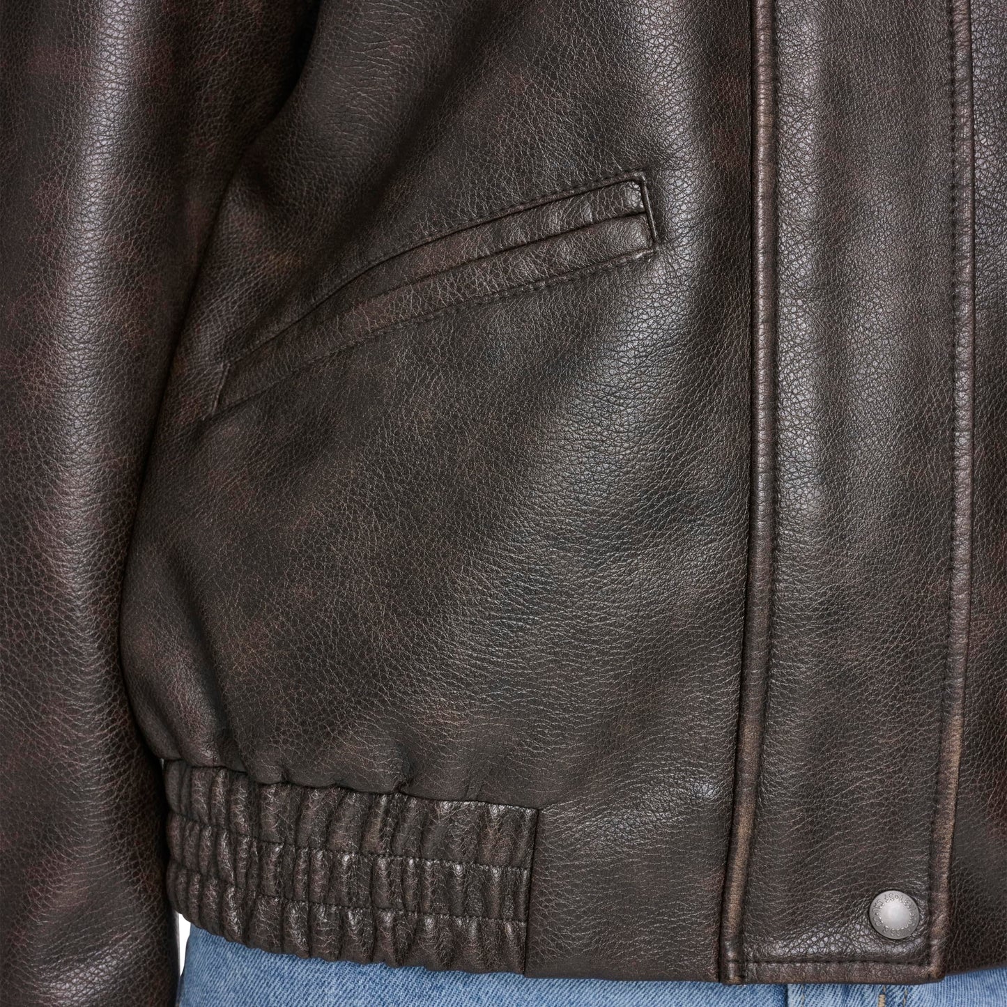 Levi's Women's Faux Leather Relaxed Fit Bomber, Brown, Medium