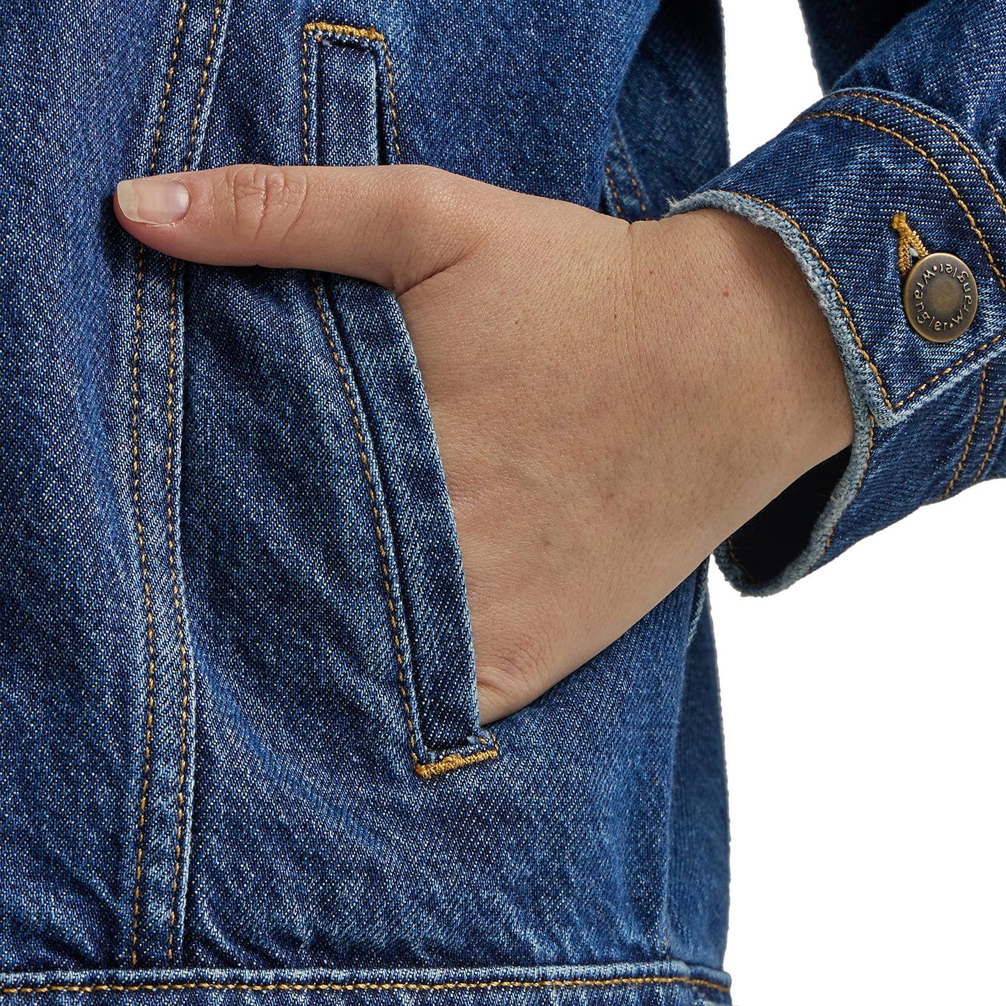 Wrangler Relaxed Fit Girlfriend Denim Jacket, Daffodil, Medium